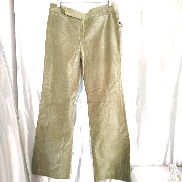 Gap stretch lime mdrn fit flare faux velvet pant 6 - Picture 1 of 10